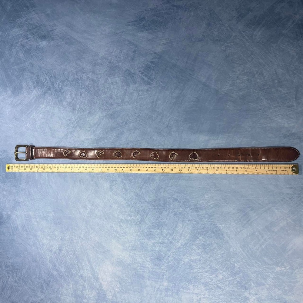 Fossil Brown leather belt with embossed design